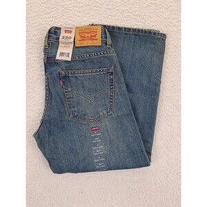 Levis 550 Jeans Boys Size 8 Husky Straight Leg Relaxed Adjustable Waist Blue